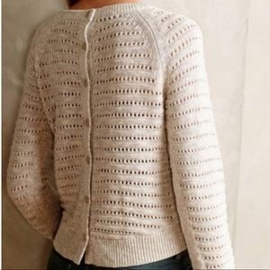 Moth anthropologie gray sweater button up back sz medium cotton